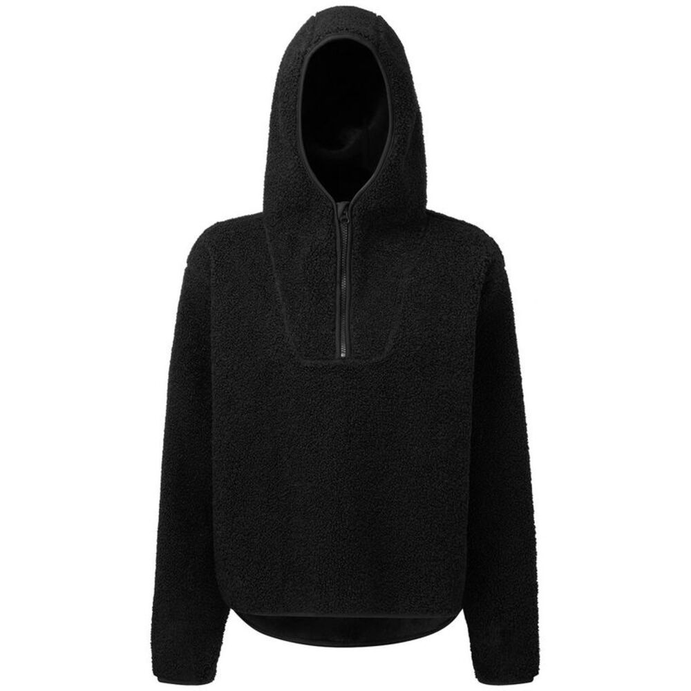 TriDri Womens/Ladies Sherpa Fleece Quarter Zip Hoodie / Black